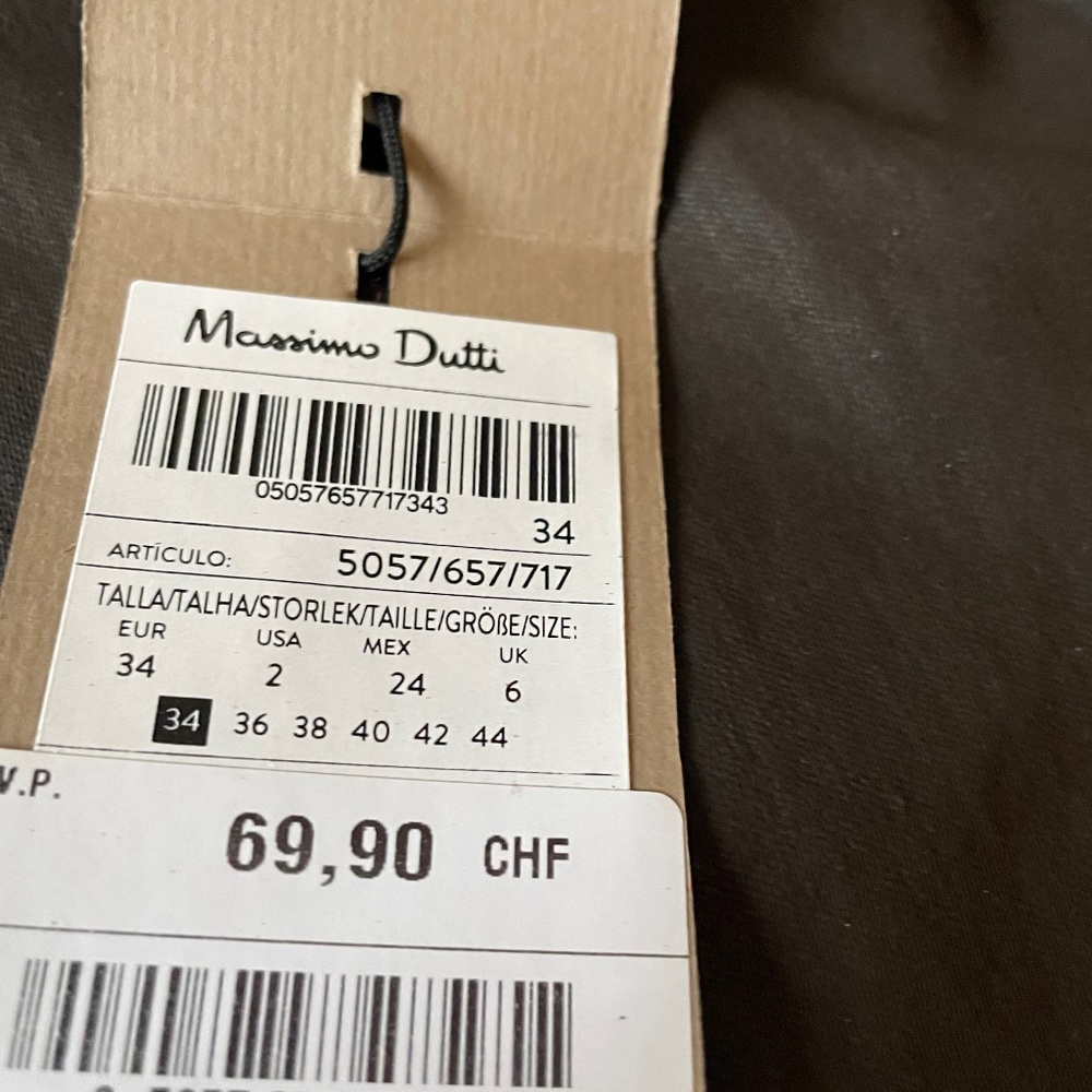 Brown skinny fit faux leather trousers